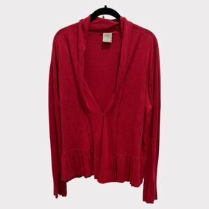 Poetry Red Linen-Modal Cardigan – SZ UK 18 / EUR 46